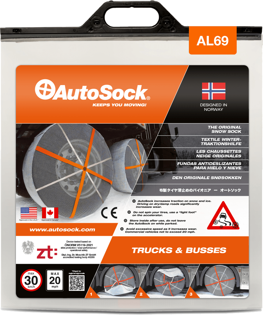 Emballage du produit AutoSock pour camions (vue de face) AL69