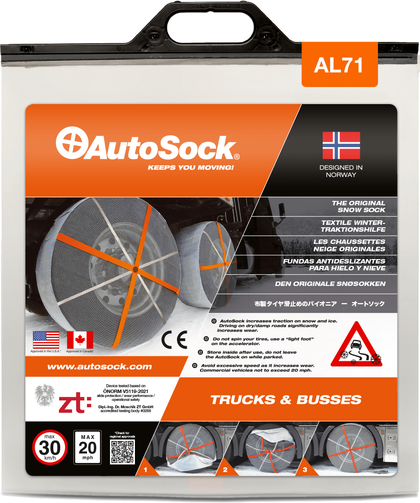 Emballage du produit AutoSock pour camions (vue de face) AL71