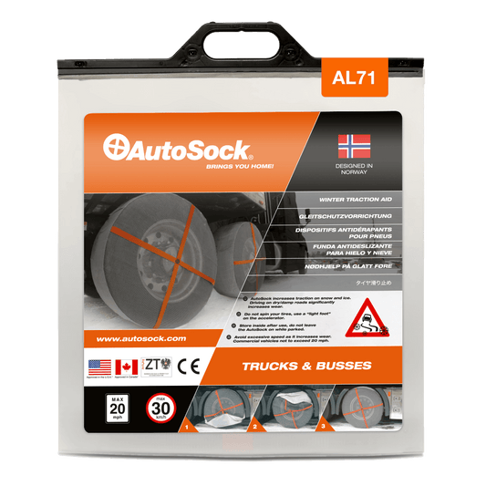 Emballage du produit AutoSock AL 71 AL71 pour camions (vue de face)
